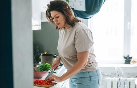 A person cooking