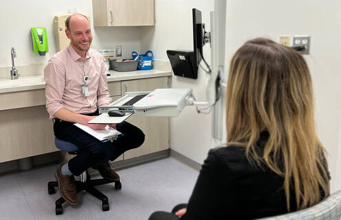 Karl A. Dietrich, MD, MPH, program director of Cheshire Medical Center’s Family Medicine Residency, in an exam room of the Family & Community Care practice.