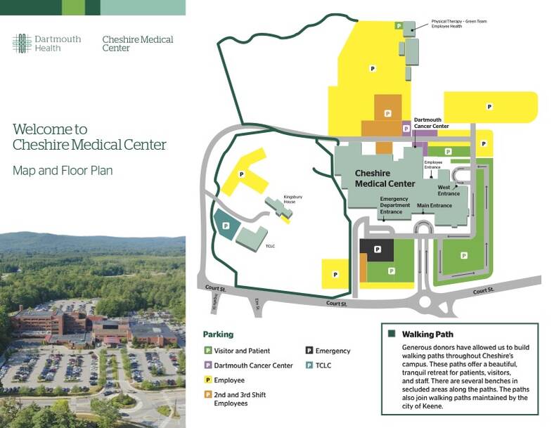 Cheshire Medical Center parking and building map